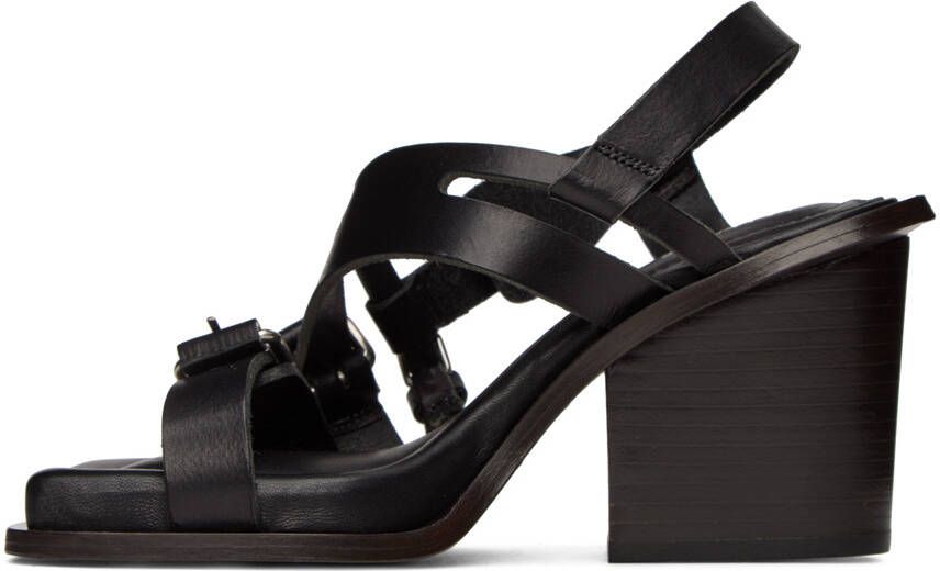 LEMAIRE Black Pin-Buckle Heeled Sandals