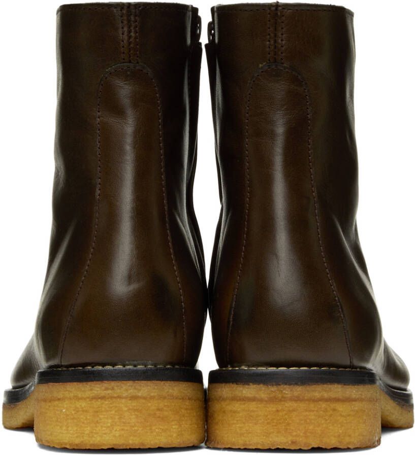 LEMAIRE Brown Piped Chelsea Boots