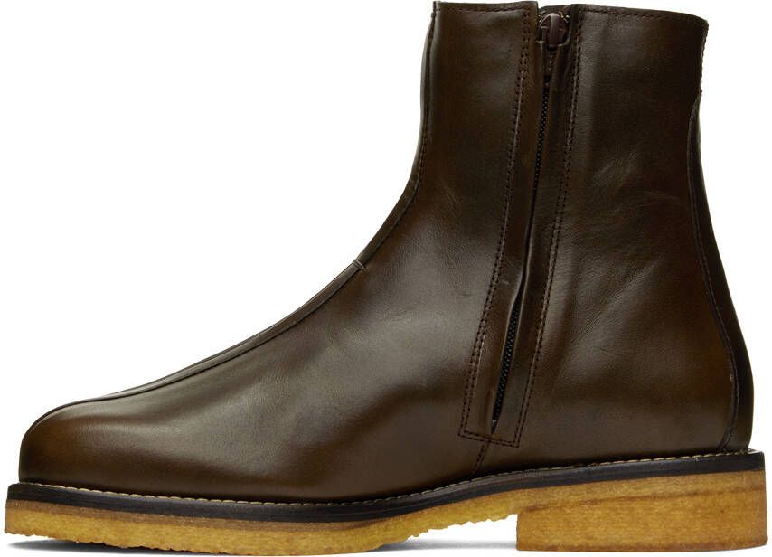 LEMAIRE Brown Piped Chelsea Boots