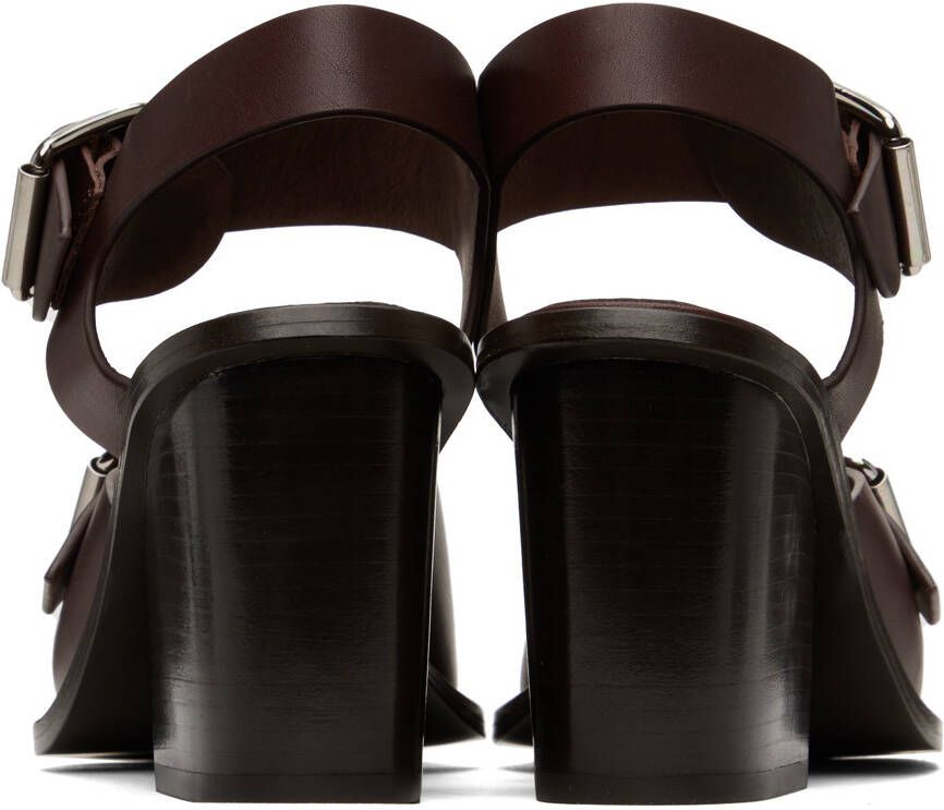 LEMAIRE Brown Square Heeled 80 Sandals