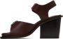 LEMAIRE Brown Square Heeled 80 Sandals - Thumbnail 3