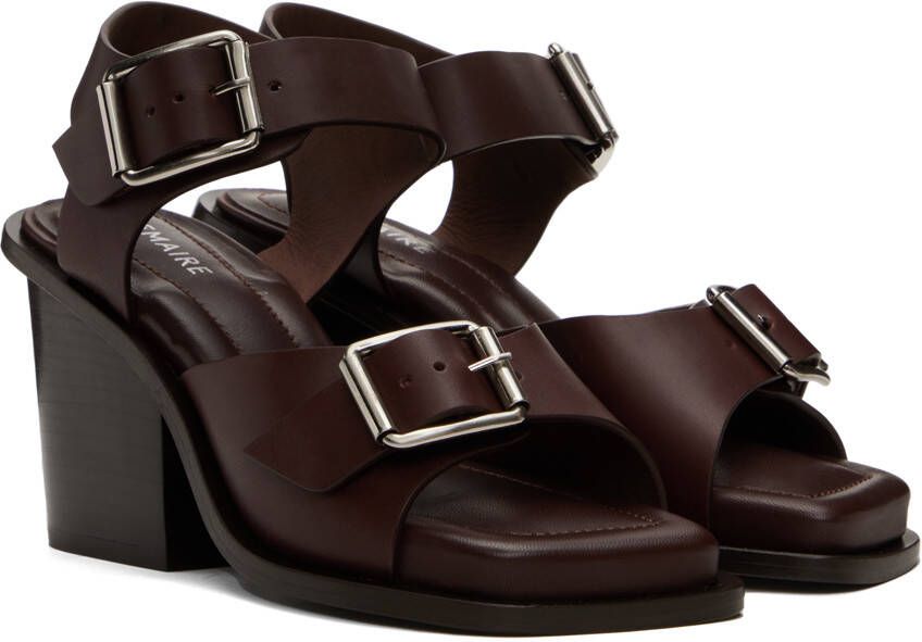 LEMAIRE Brown Square Heeled 80 Sandals