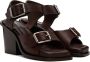 LEMAIRE Brown Square Heeled 80 Sandals - Thumbnail 4