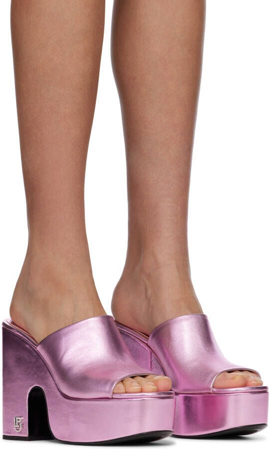 Les Petits Joueurs Pink Bianca Platform Sandals