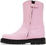 M A Kids Pink Leather Boots - Thumbnail 3