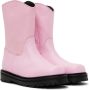 M A Kids Pink Leather Boots - Thumbnail 4