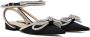 MACH & MACH Black Satin Double Bow Sandals - Thumbnail 4