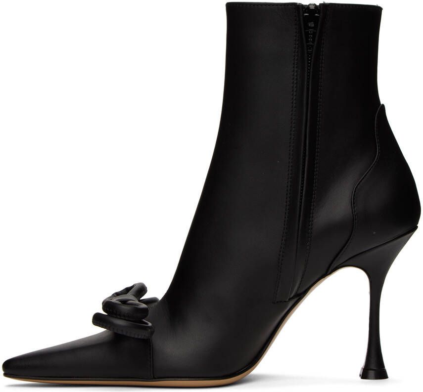 MACH & MACH Black Double Bow 100 Ankle Boots