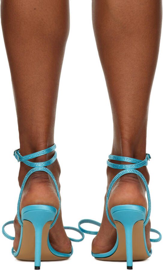 MACH & MACH Blue French Bow 95 Heeled Sandals