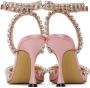 MACH & MACH Pink Audrey Crystal Heart Heels - Thumbnail 2