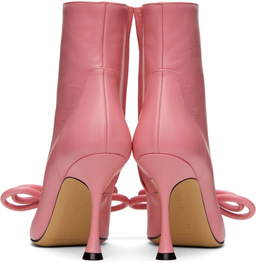 MACH & MACH Pink Double Bow 100 Ankle Boots