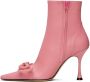 MACH & MACH Pink Double Bow 100 Ankle Boots - Thumbnail 3