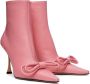 MACH & MACH Pink Double Bow 100 Ankle Boots - Thumbnail 4