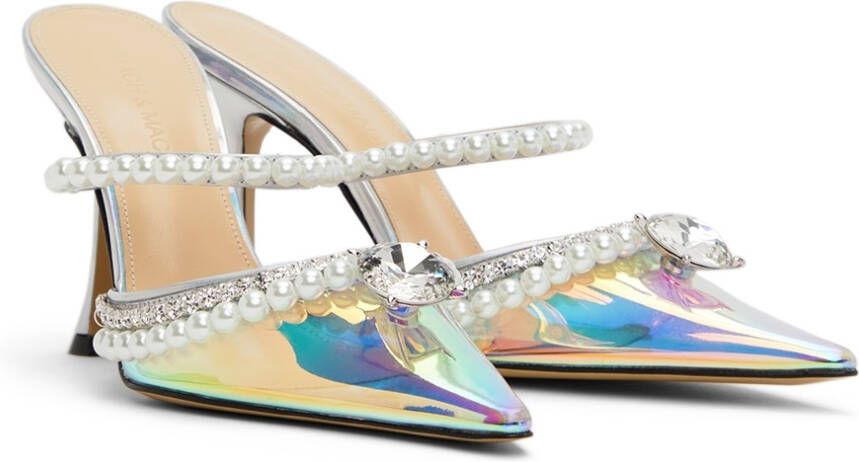 MACH & MACH Silver Diamond & Pearl 100 Heels
