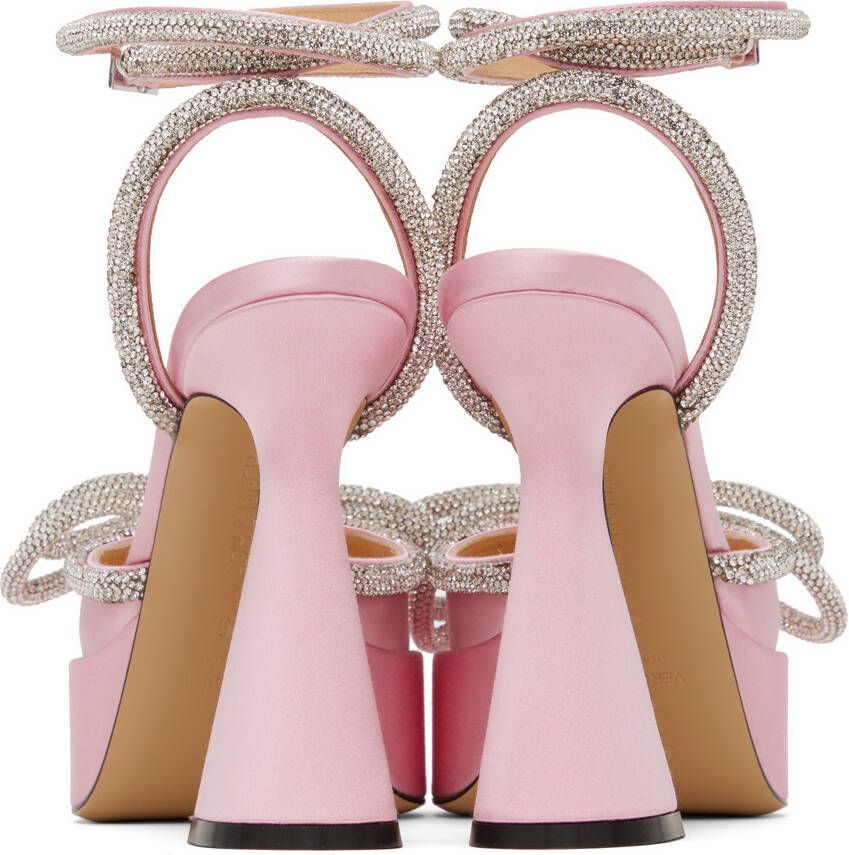 MACH & MACH Pink Double Bow 140 Platform Heels