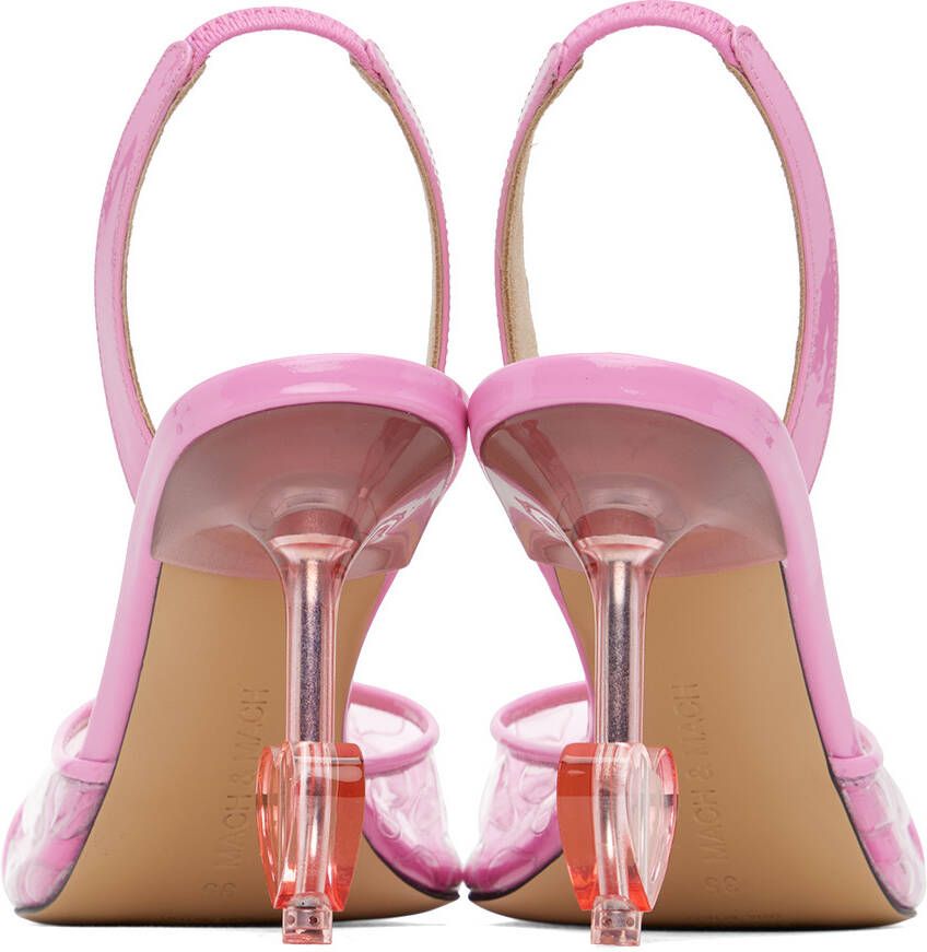 MACH & MACH Pink Heart Embellished Sandals