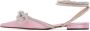 MACH & MACH Pink Satin Double Bow Sandals - Thumbnail 3