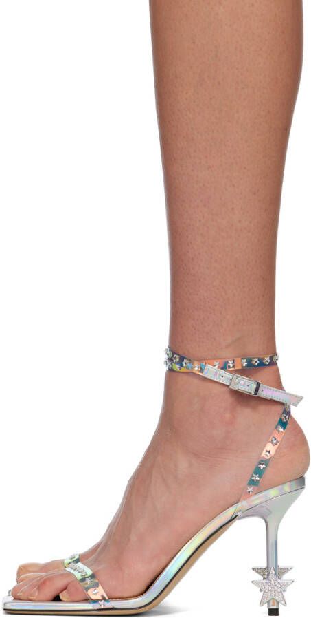MACH & MACH Silver Amelie Star Heeled Sandals