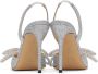 MACH & MACH Silver Double Bow Glitter 110 Heels - Thumbnail 2
