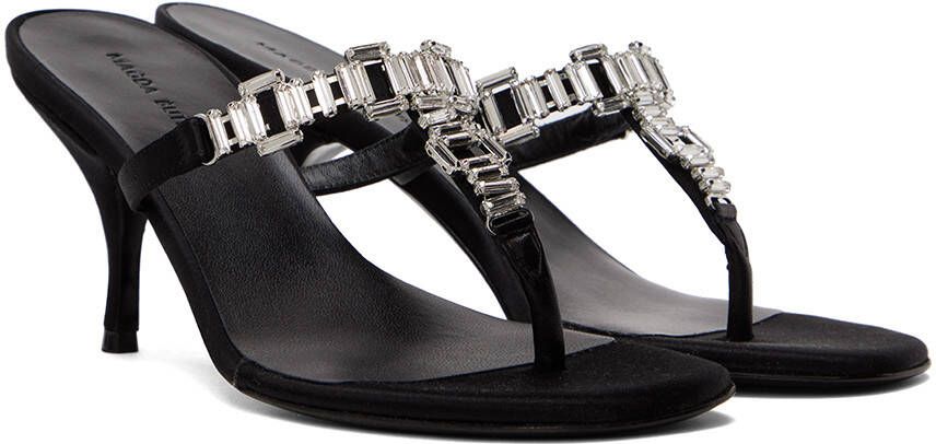 Magda Butrym Black Crystal Thong Heeled Sandals