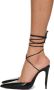 Magda Butrym Black Leather Pointed-Toe Wrap Heels - Thumbnail 6