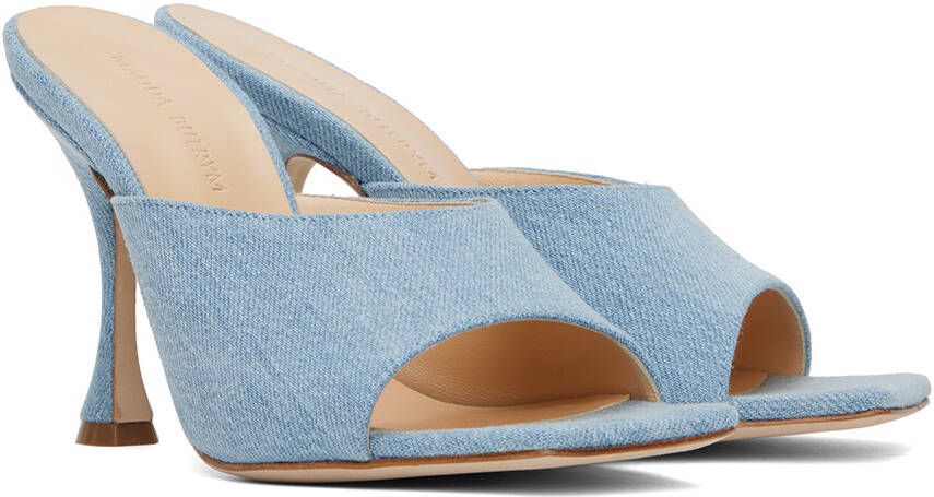 Magda Butrym Blue Square Toe Denim Mules