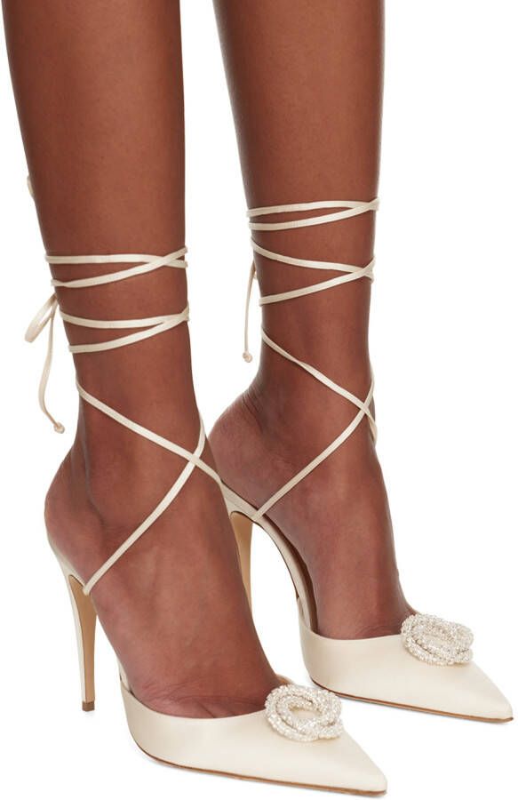 Magda Butrym Off-White Wrap Heels