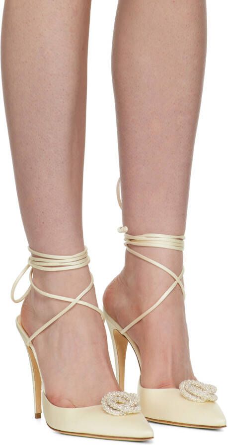 Magda Butrym Off-White Wrap Heels