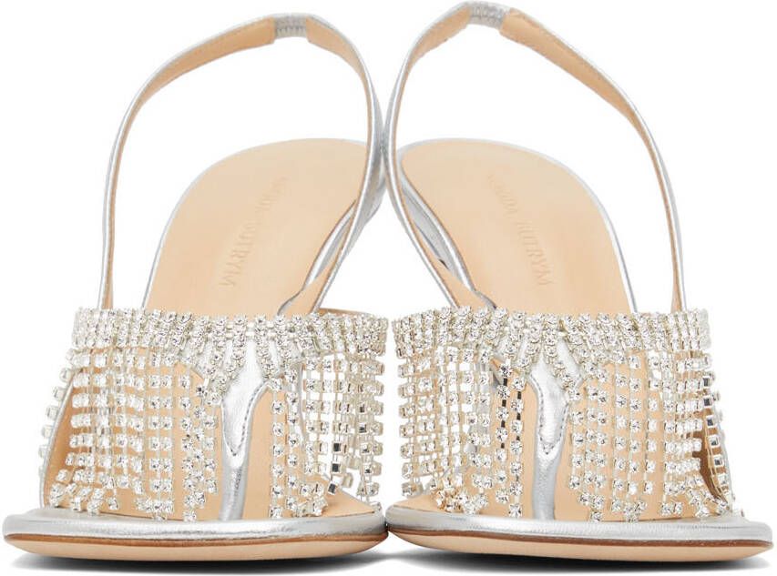 Magda Butrym Silver Crystal Heeled Sandals