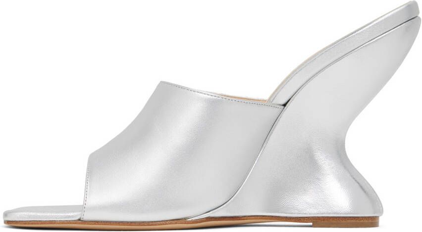 Magda Butrym Silver Inverted Wedge Mules