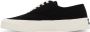 Maison Kitsuné Black Canvas Laced Low-Top Sneakers - Thumbnail 3