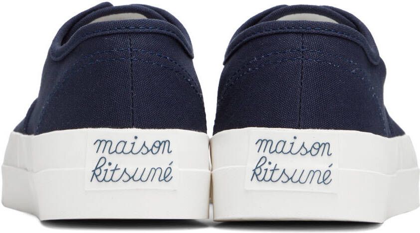 Maison Kitsuné Navy Canvas Laced Sneakers