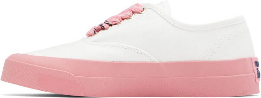 Maison Kitsuné White & Pink Olympia Le-Tan Sneakers