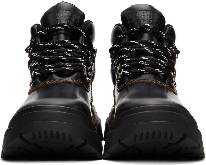 Maison Margiela Black Leather Lace-Up Boots