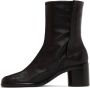 Maison Margiela Black Leather Tabi Boots - Thumbnail 3