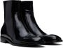 Maison Margiela Black Zip Boots - Thumbnail 4