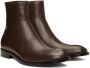 Maison Margiela Brown Leather Zip Boots - Thumbnail 4