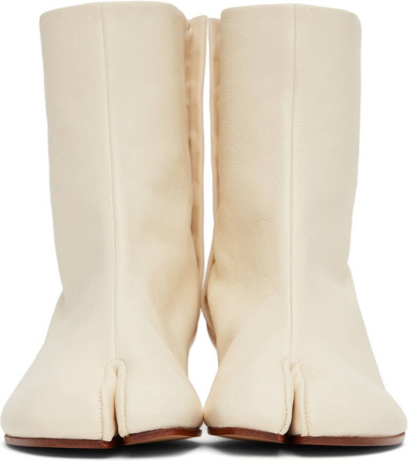 Maison Margiela Off-White Low Heel Tabi Boots