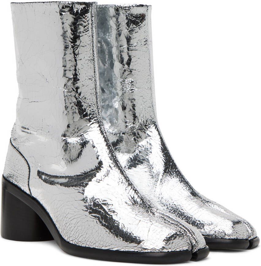 Maison Margiela Silver Broken Mirror Tabi Boots