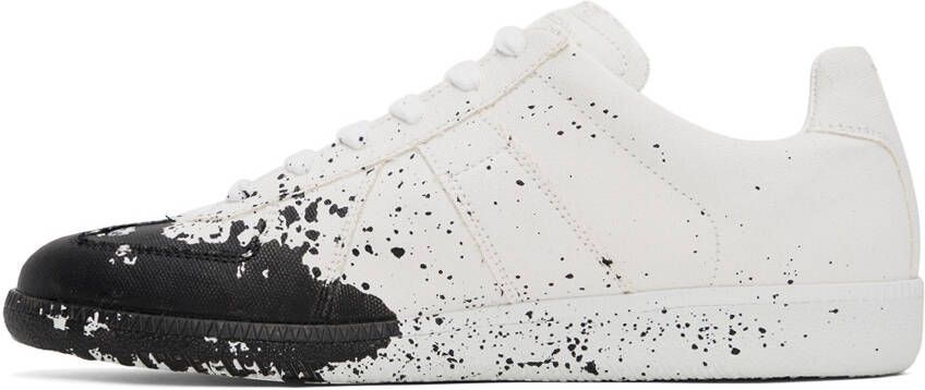 Maison Margiela White & Black Paint Replica Sneakers
