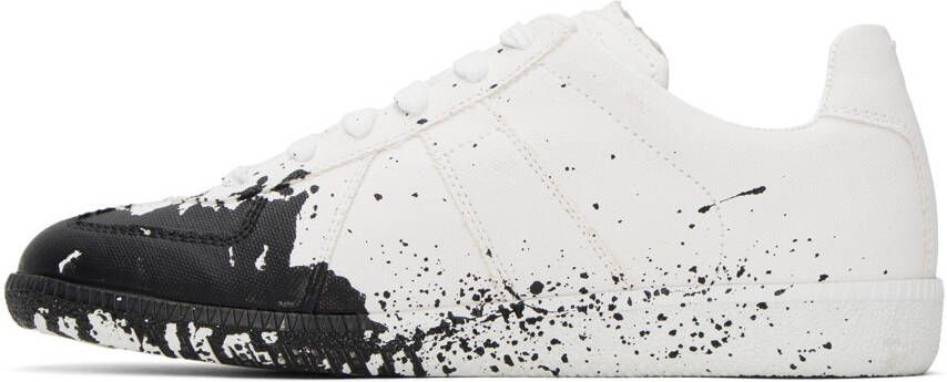 Maison Margiela White & Black Paint Replica Sneakers