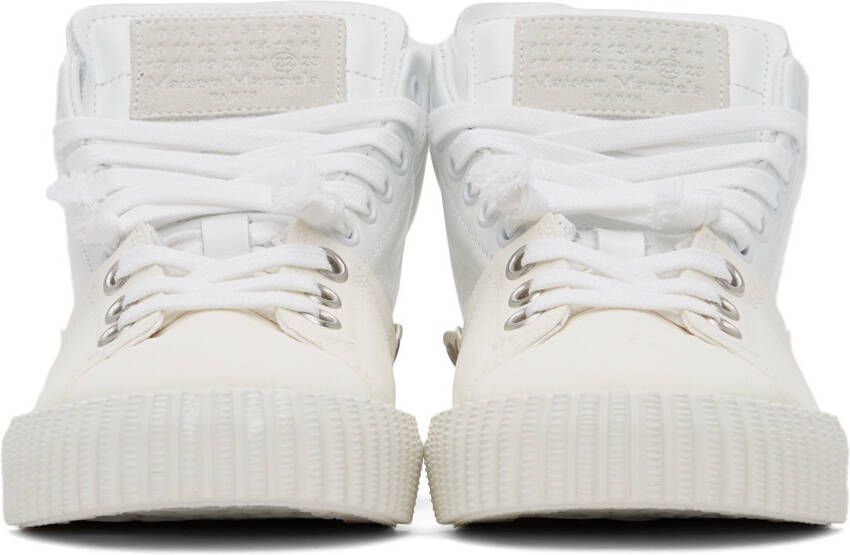 Maison Margiela White Leather Mid-Top Sneakers