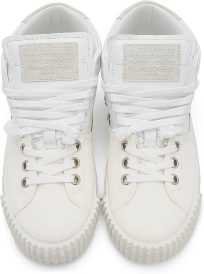 Maison Margiela White Leather Mid-Top Sneakers