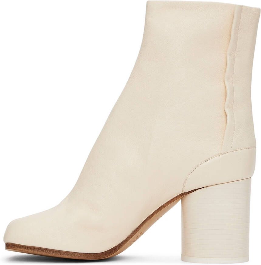 Maison Margiela White Vintage Mid Heel Tabi Boots