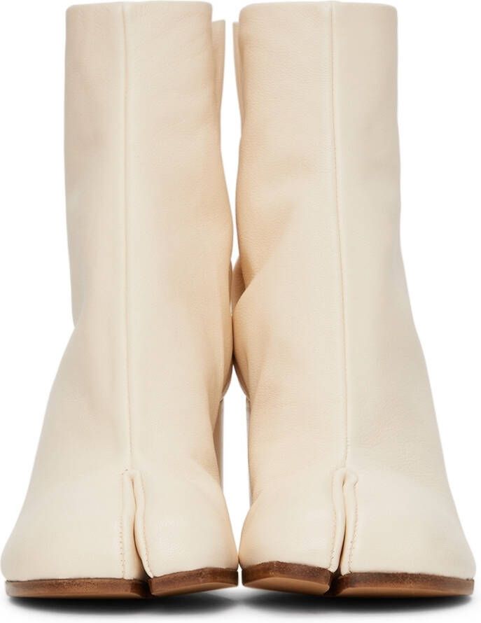 Maison Margiela White Vintage Mid Heel Tabi Boots