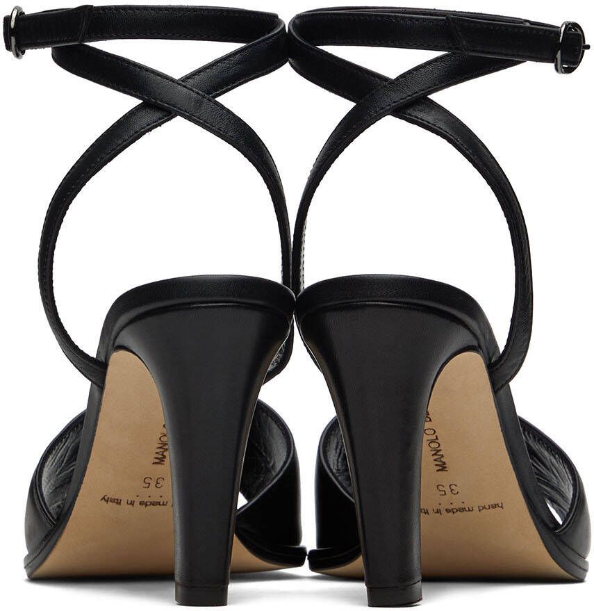 Manolo Blahnik Black Araspe Heeled Sandals