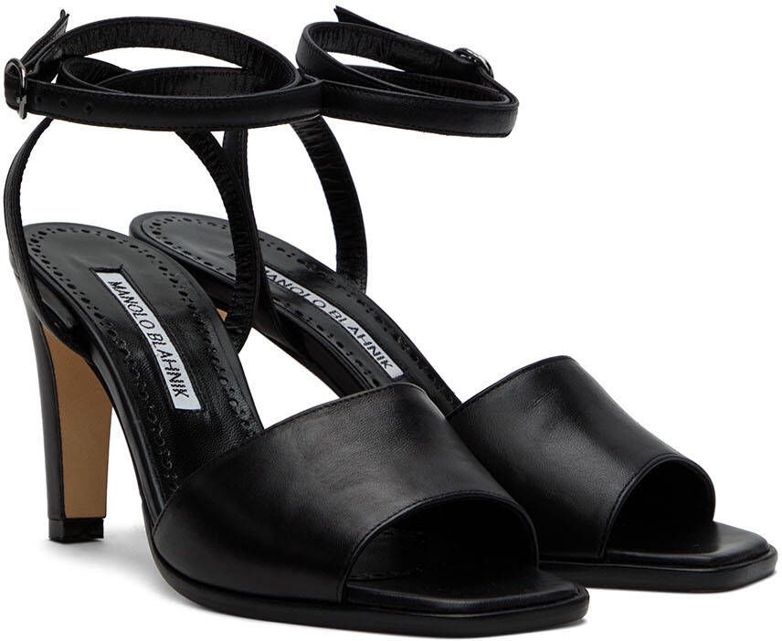 Manolo Blahnik Black Araspe Heeled Sandals