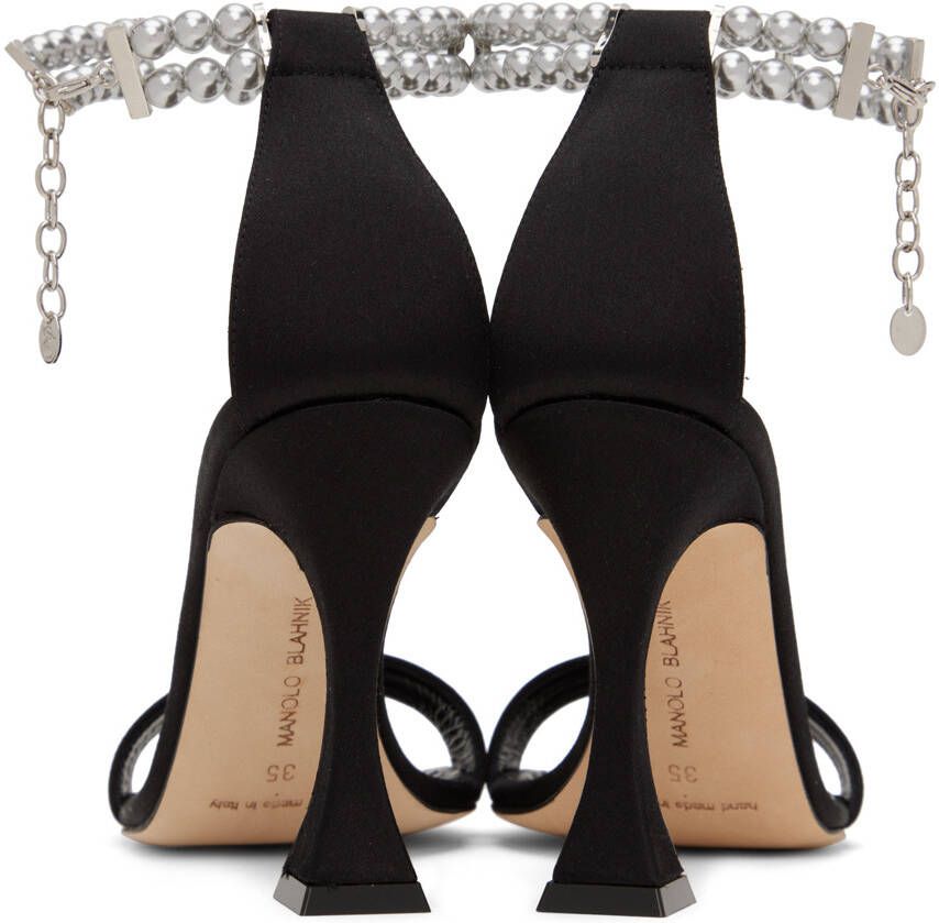 Manolo Blahnik Black Charona Heeled Sandals