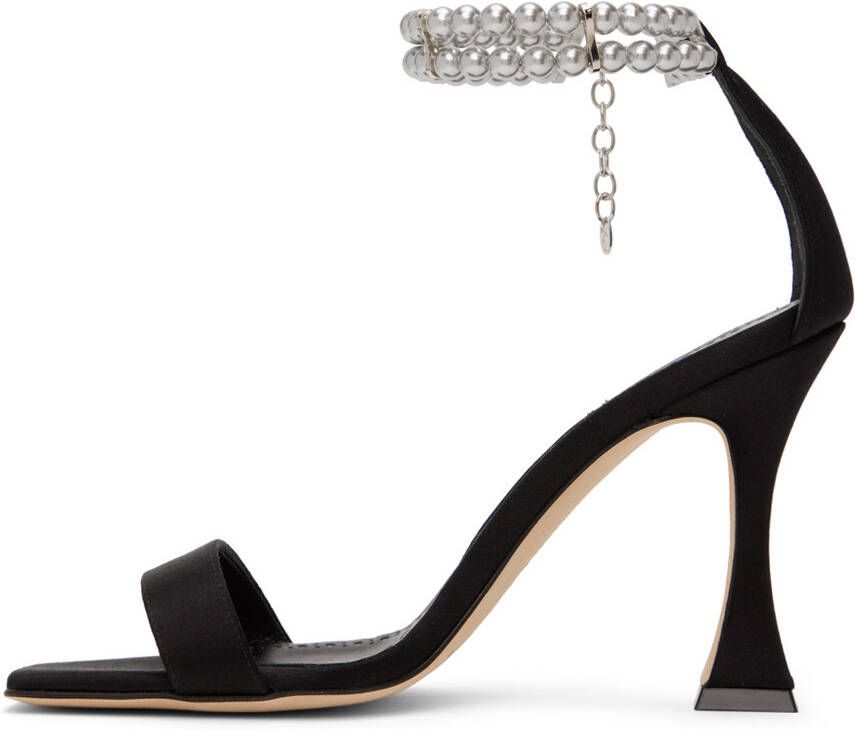 Manolo Blahnik Black Charona Heeled Sandals