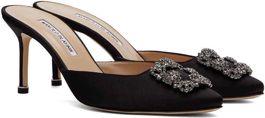 Manolo Blahnik Black Hangisimu 50 Heeled Sandals